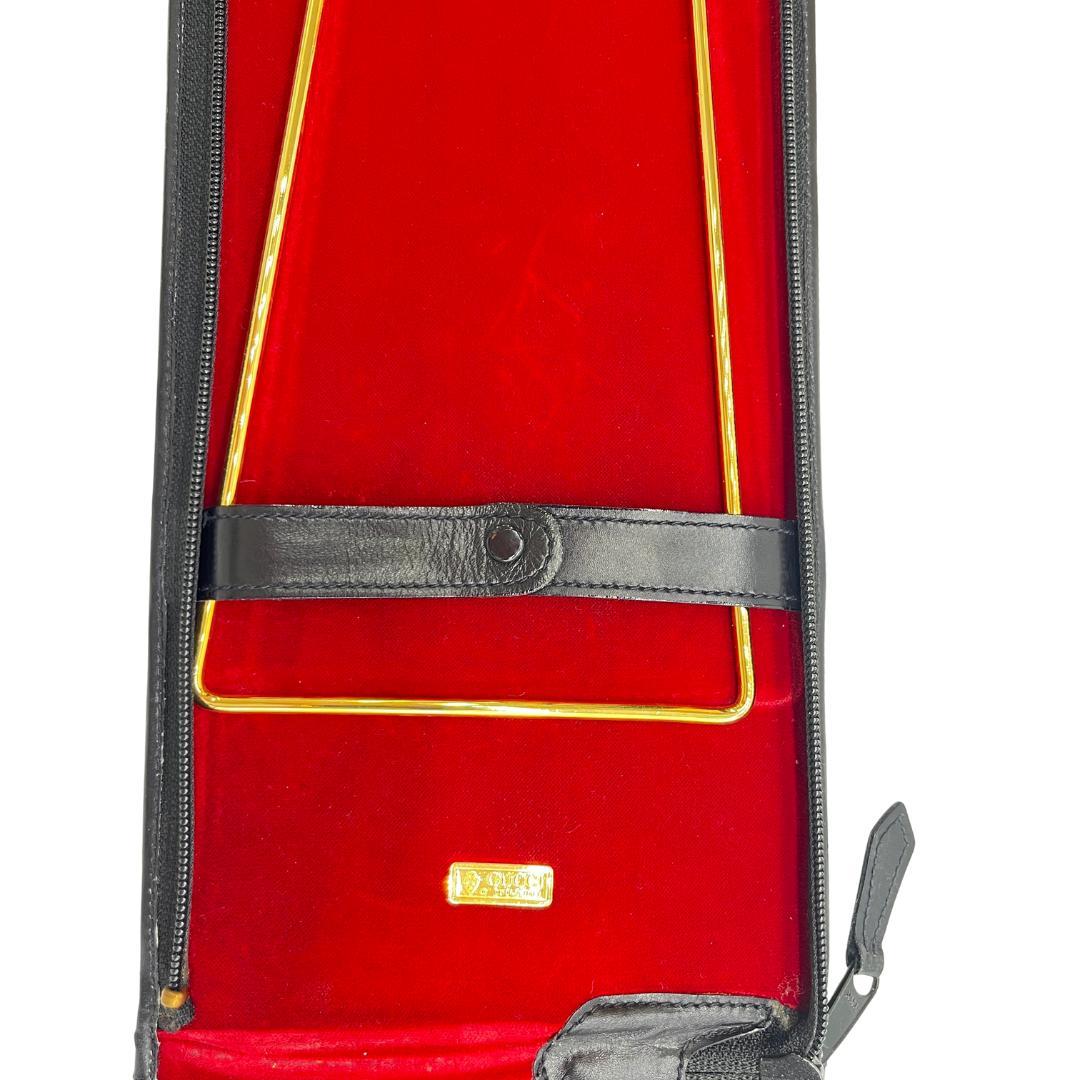 GUCCI ブラックレザー ネクタイケース