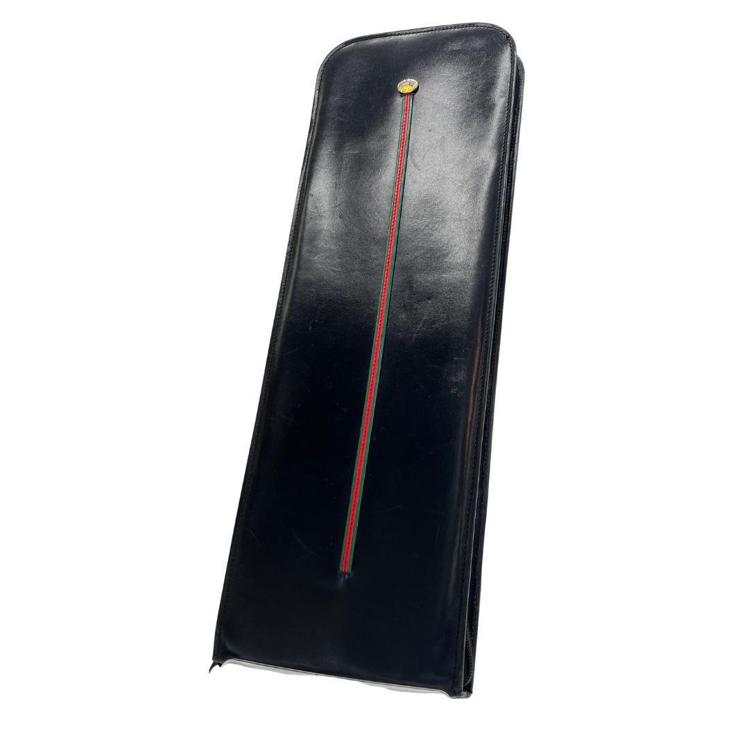 GUCCI ブラックレザー ネクタイケース