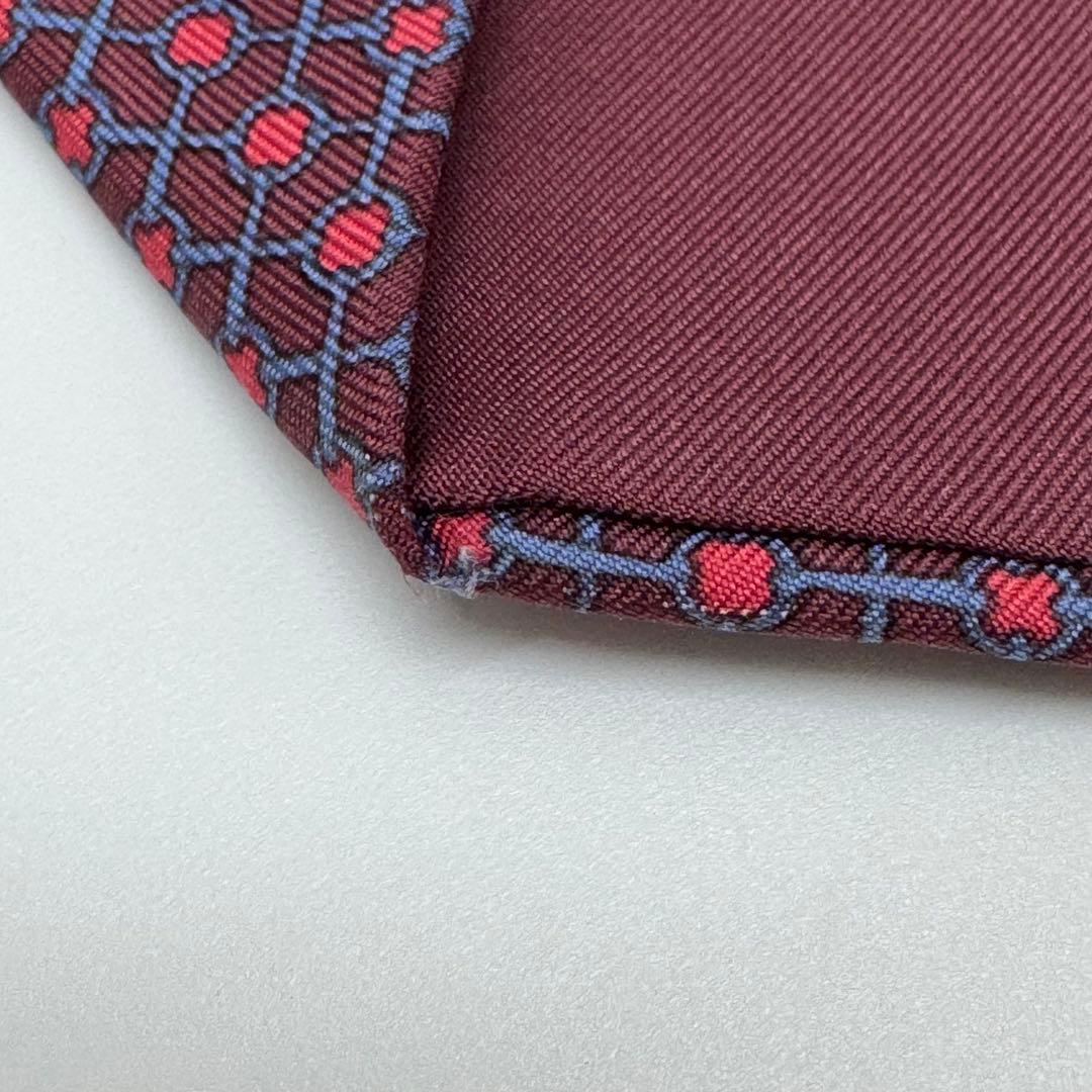 HERMES 幾何学模様 ネクタイ シルク100%