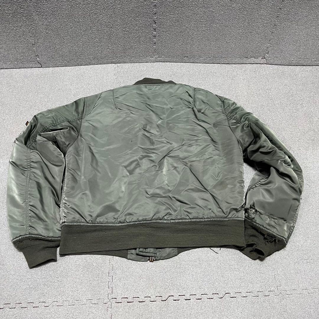 734 ALPHA MA-1 USA製 中綿厚手 XL相当 深セージグリーン