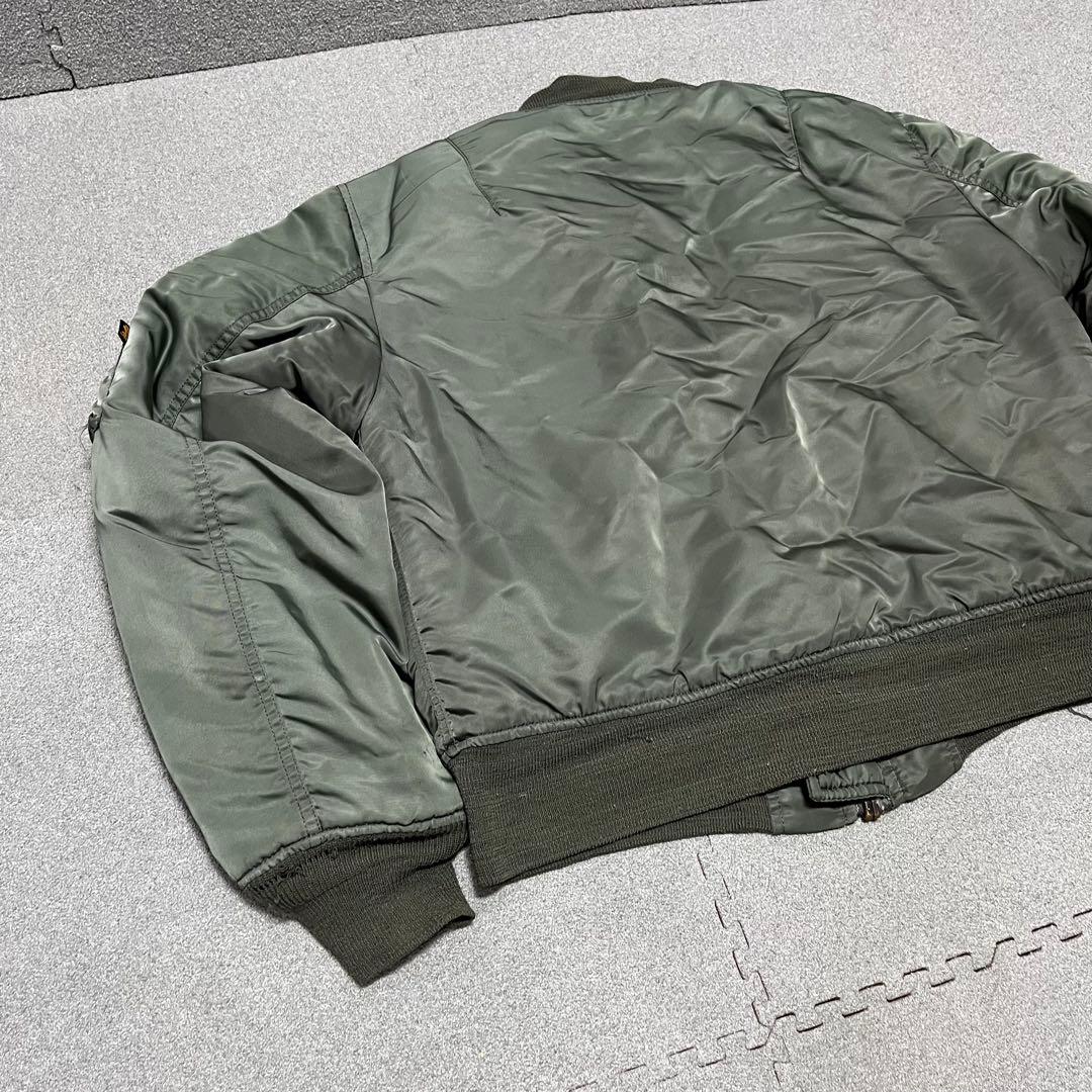 734 ALPHA MA-1 USA製 中綿厚手 XL相当 深セージグリーン