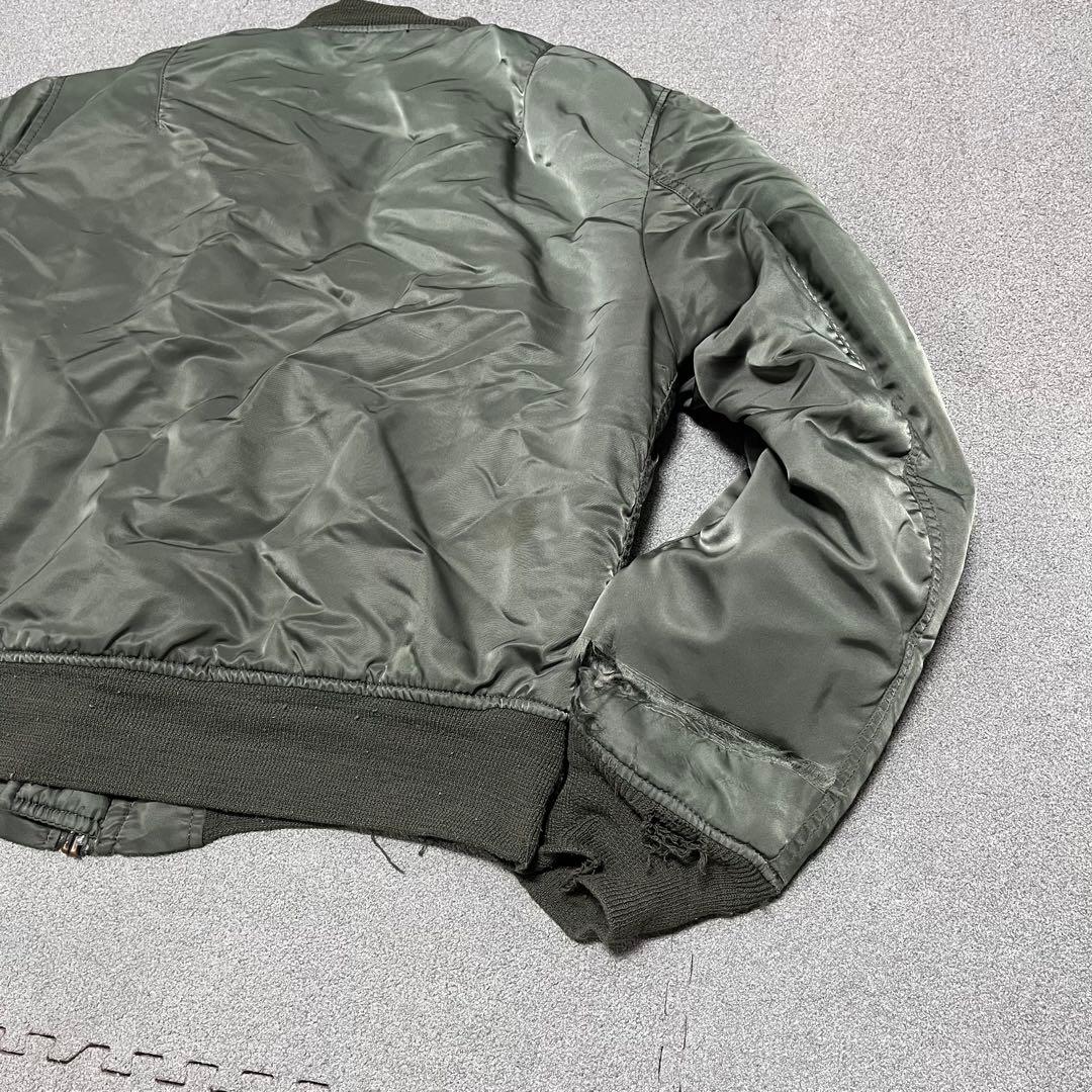 734 ALPHA MA-1 USA製 中綿厚手 XL相当 深セージグリーン