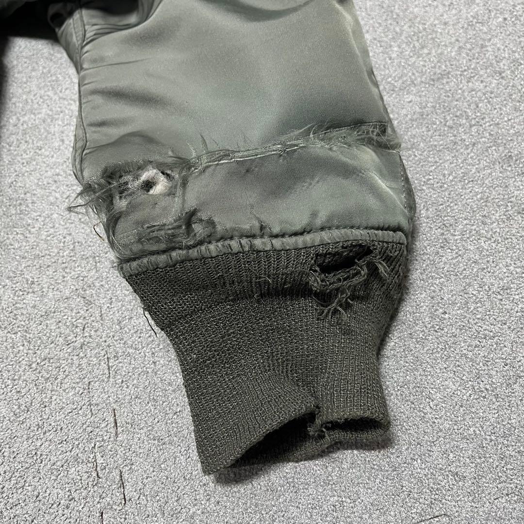 734 ALPHA MA-1 USA製 中綿厚手 XL相当 深セージグリーン