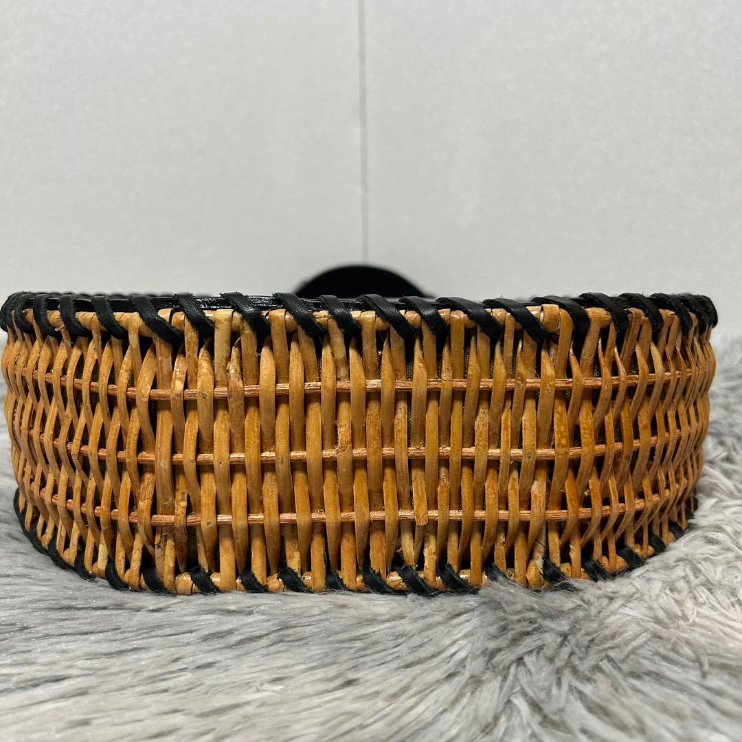 【未使用】VIOLAd’ORO MIRO かごバッグ レザー×ラタン