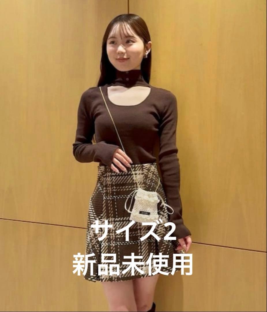 【サイズ2】SNIDEL Sustainableロービングチェックミニスカート新