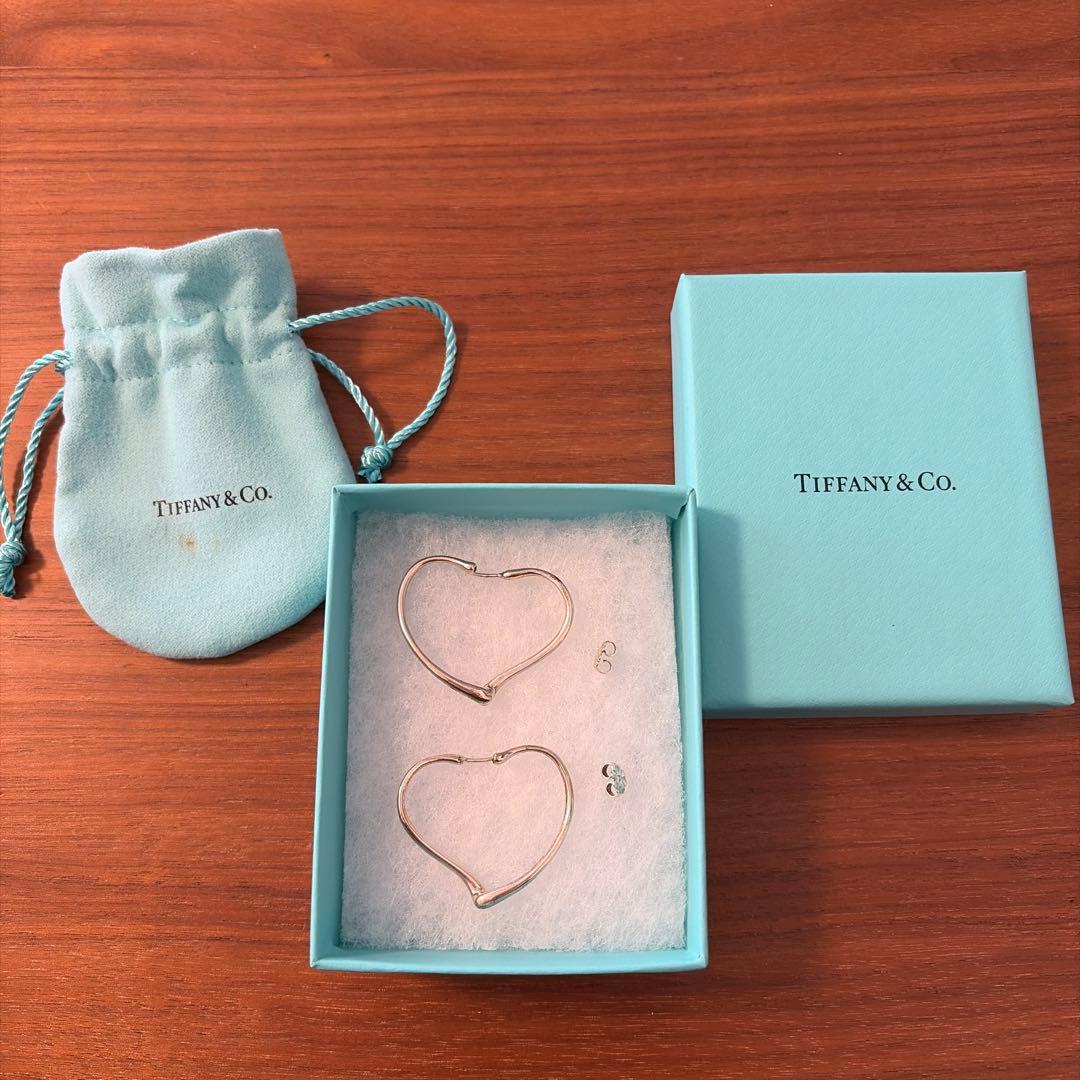 Tiffany&Co. オープンハート　フープピアス　両耳