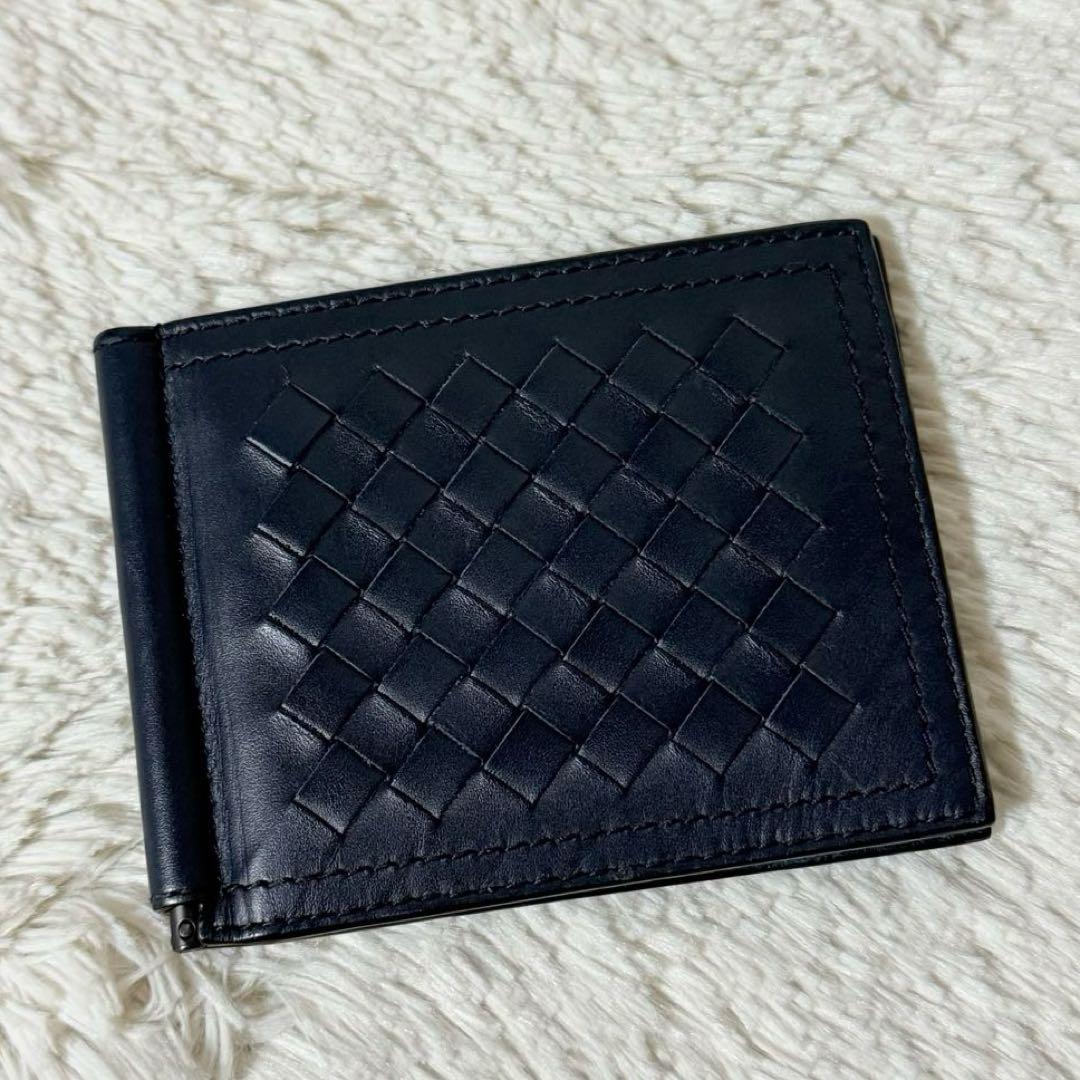 ⭐️未使用品⭐️　ボッテガヴェネタ　イントレチャート　マネークリップ　ネイビー