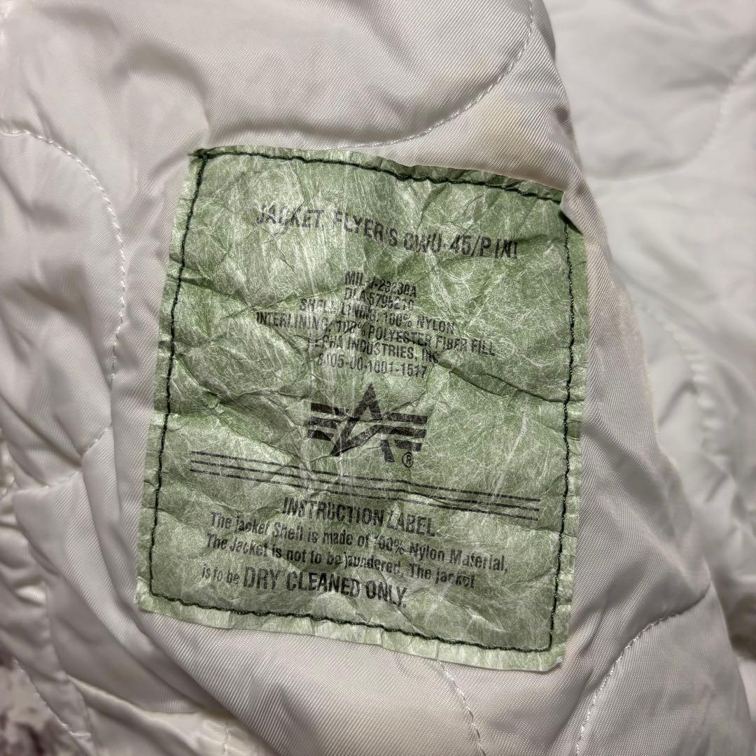 ALPHA INDUSTRIES CWU-45P フライトジャケット 白 XL