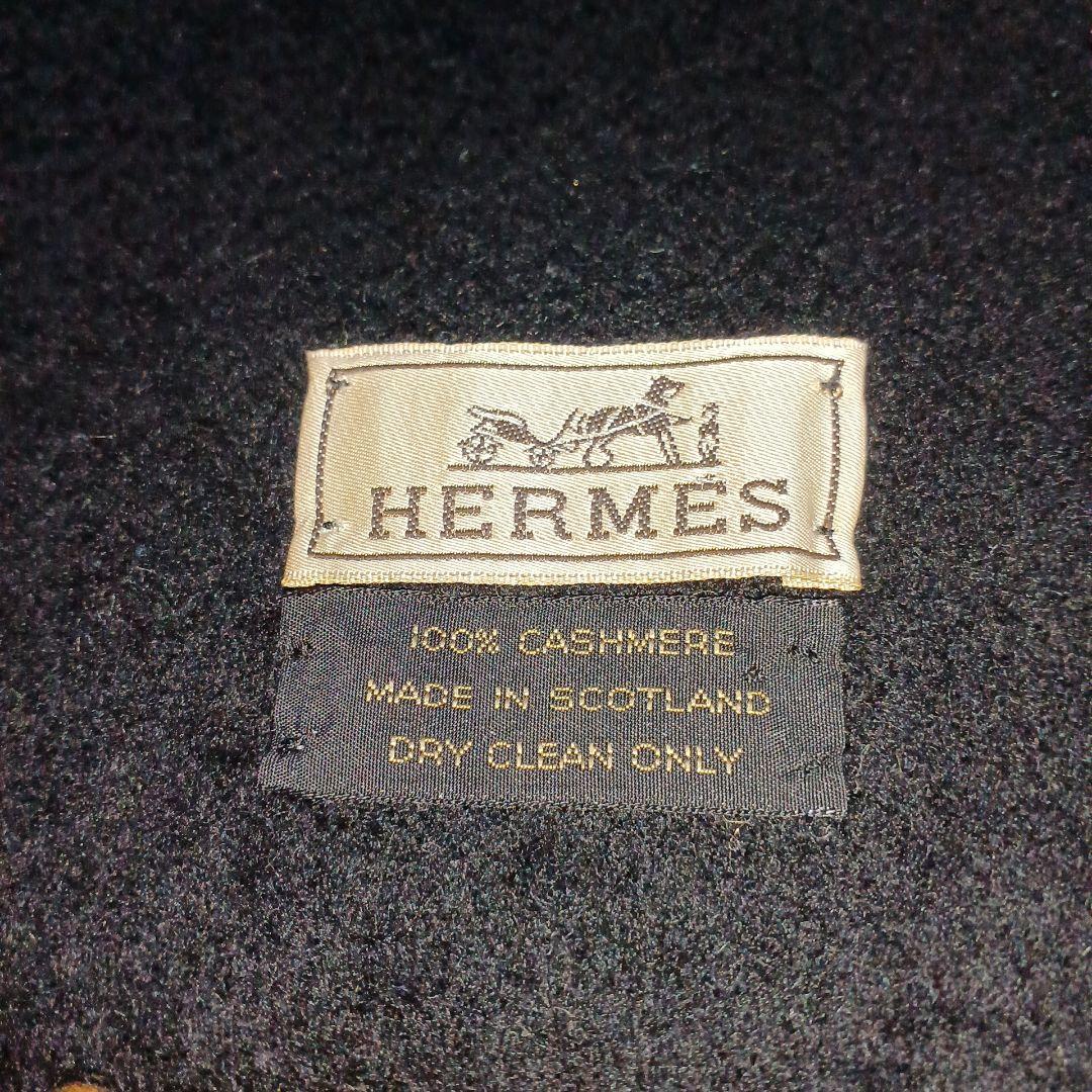 34　エルメス　マフラー　ブラック