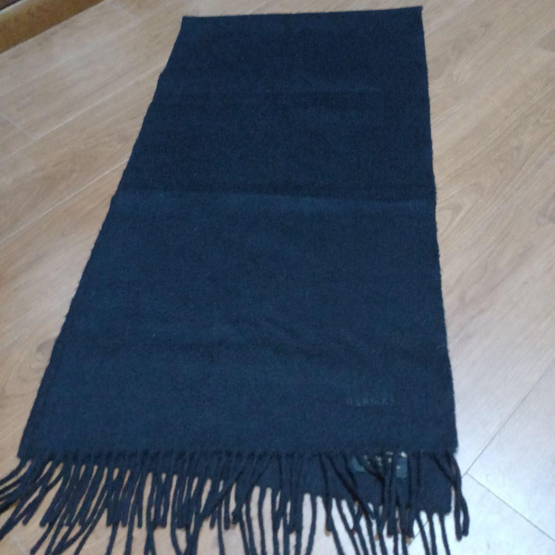 34　エルメス　マフラー　ブラック