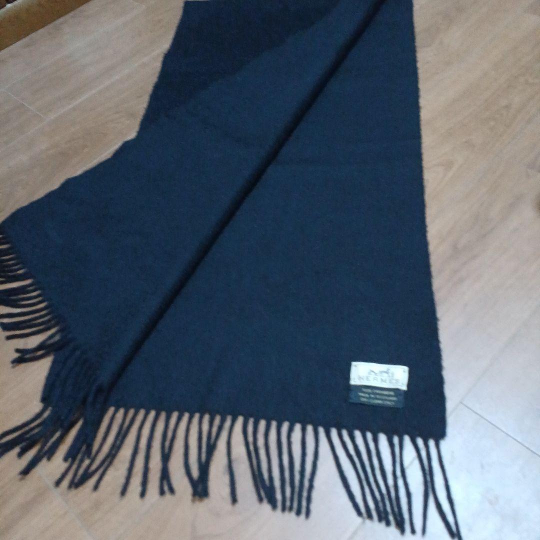 34　エルメス　マフラー　ブラック