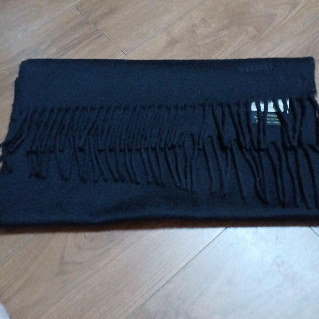 34　エルメス　マフラー　ブラック