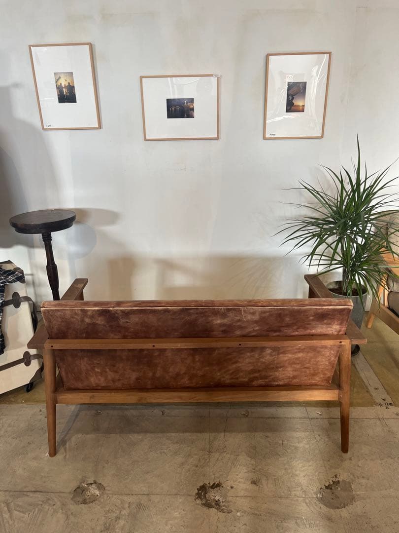 KJ　2人掛けヴィンテージ革ソファ