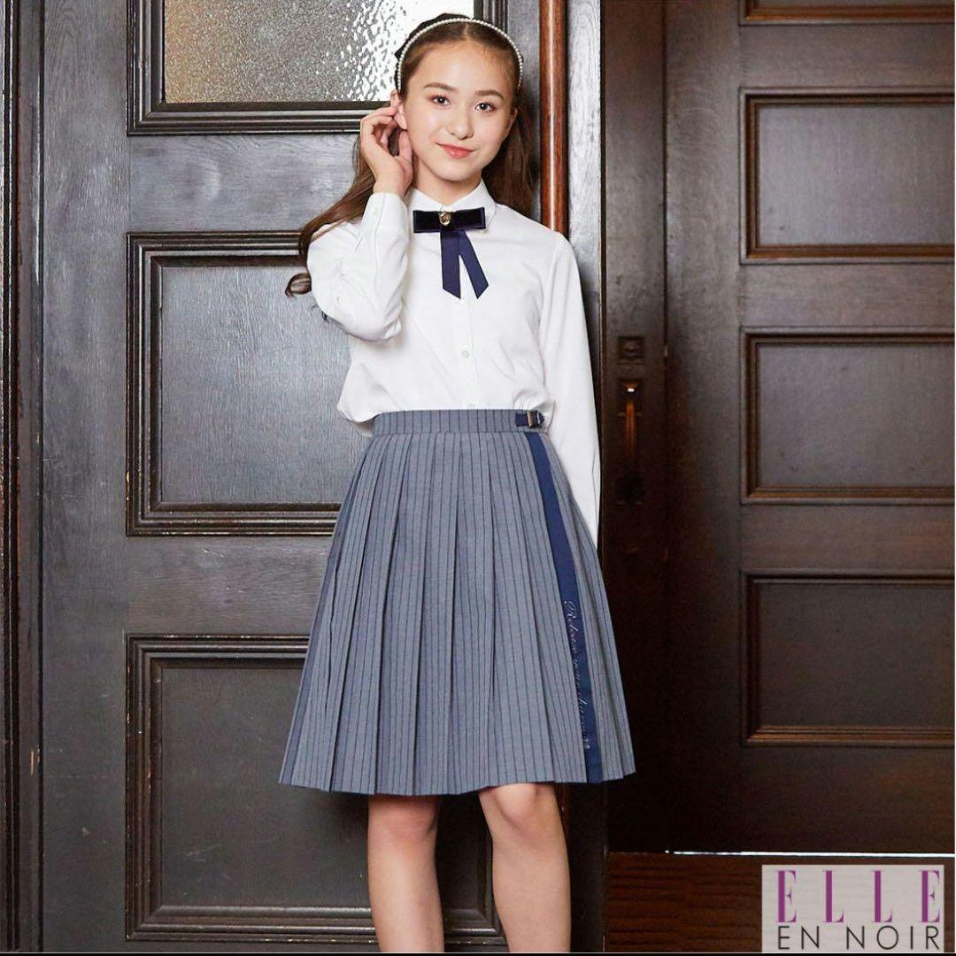 【美品】エルアンノアール　卒服　卒業式　165　フォーマルスーツグレーストライプ