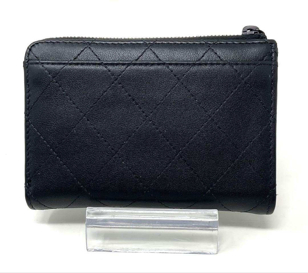 CHANEL ソーブラック　コンパクトウォレット　フラグメントケース