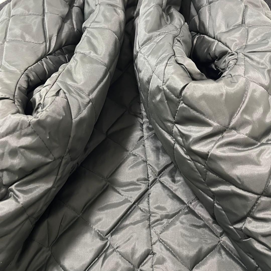 【アメリカ製 L 中綿キルティング】ショット　ピーコート　ダブル　黒