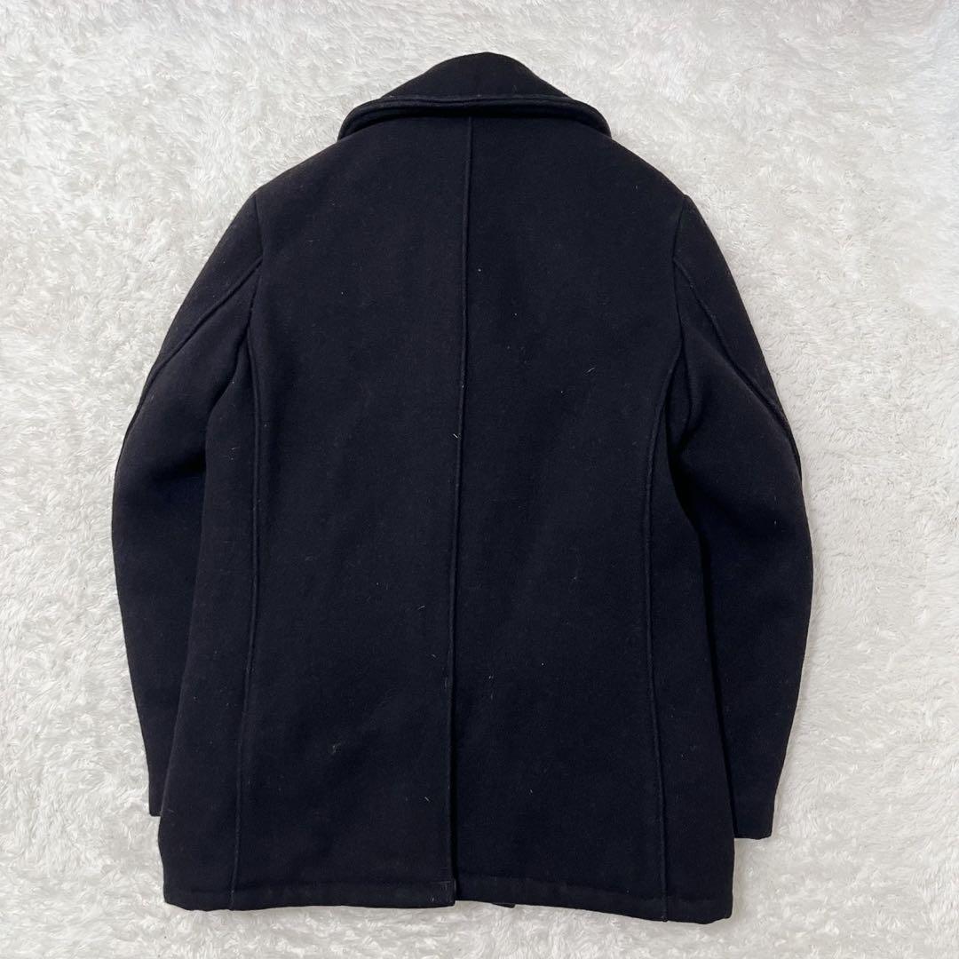 【アメリカ製 L 中綿キルティング】ショット　ピーコート　ダブル　黒