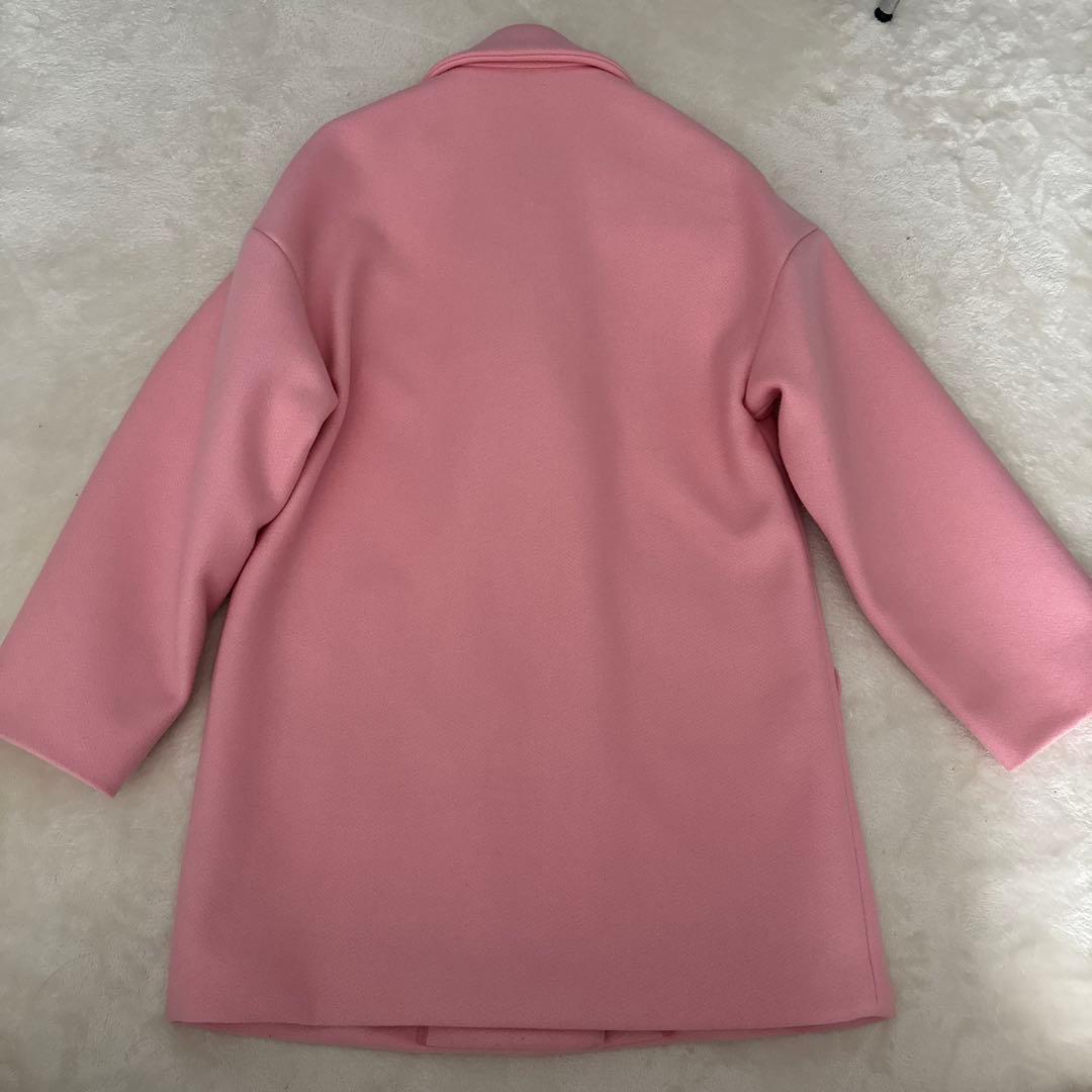 レッドバレンティノウールコートピンク ハート型ポケット 36