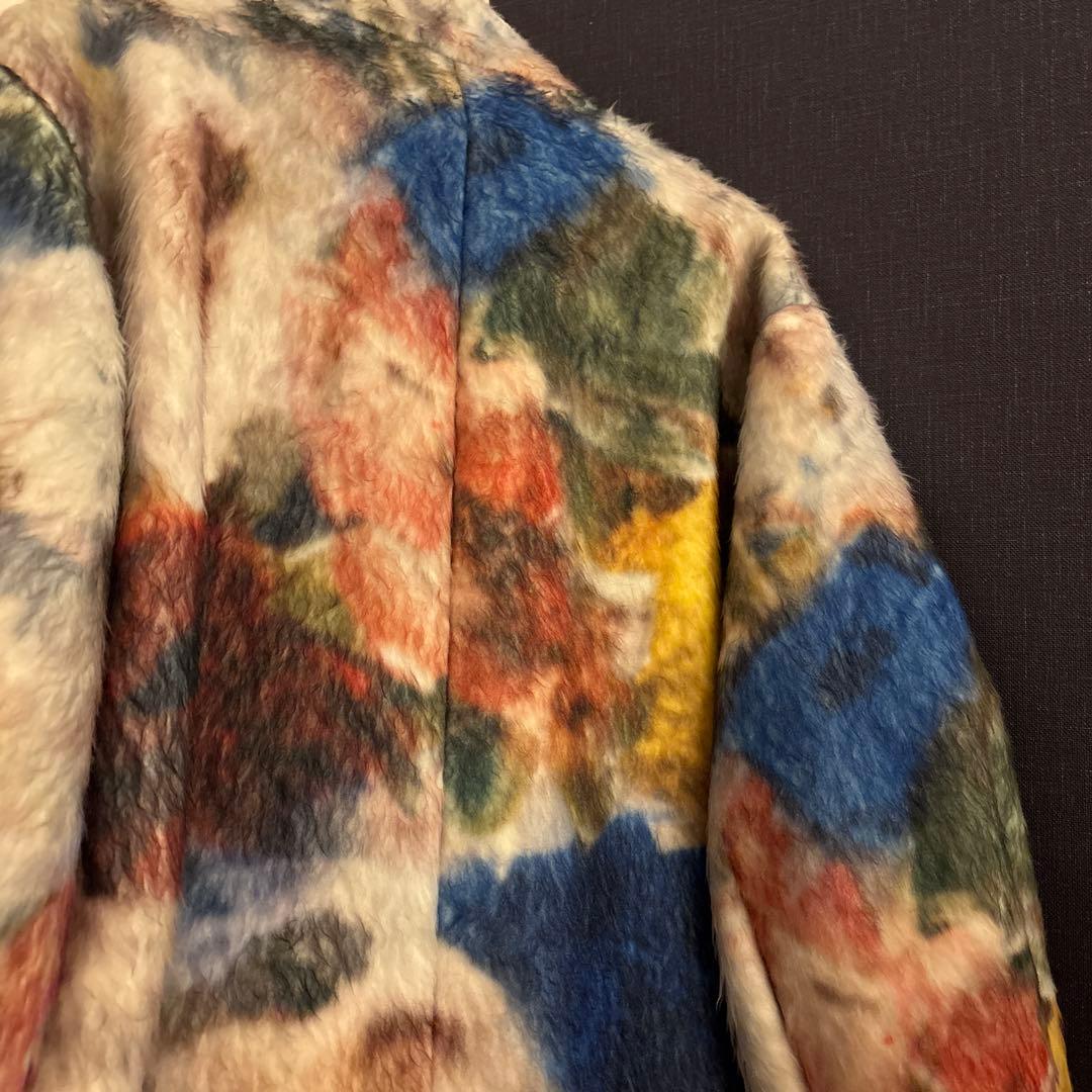 Ameri　UND TEXTURE ART FLOWER SHAGGY COAT