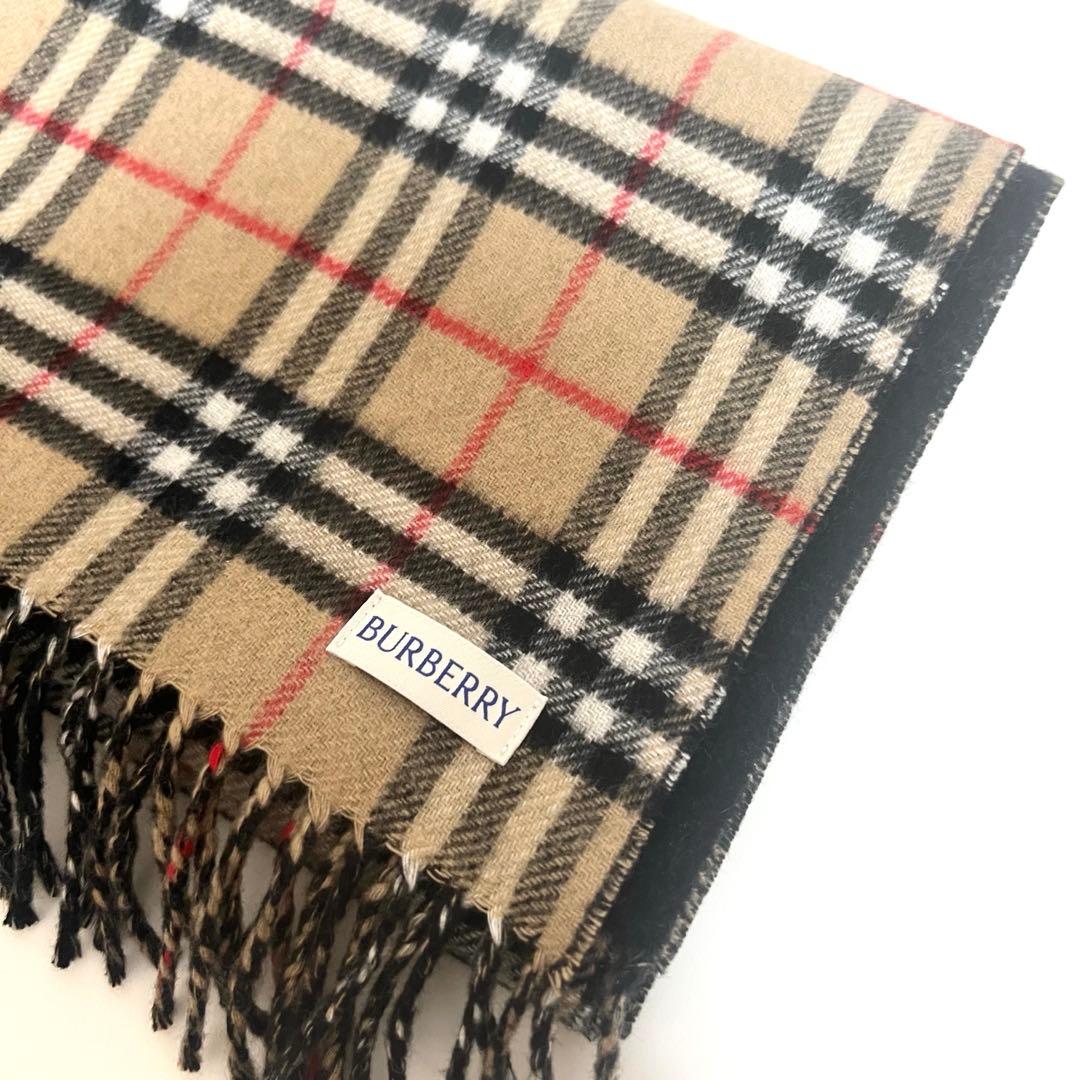 BURBERRY リバーシブル チェック カシミアスカーフ　マフラー　現行品