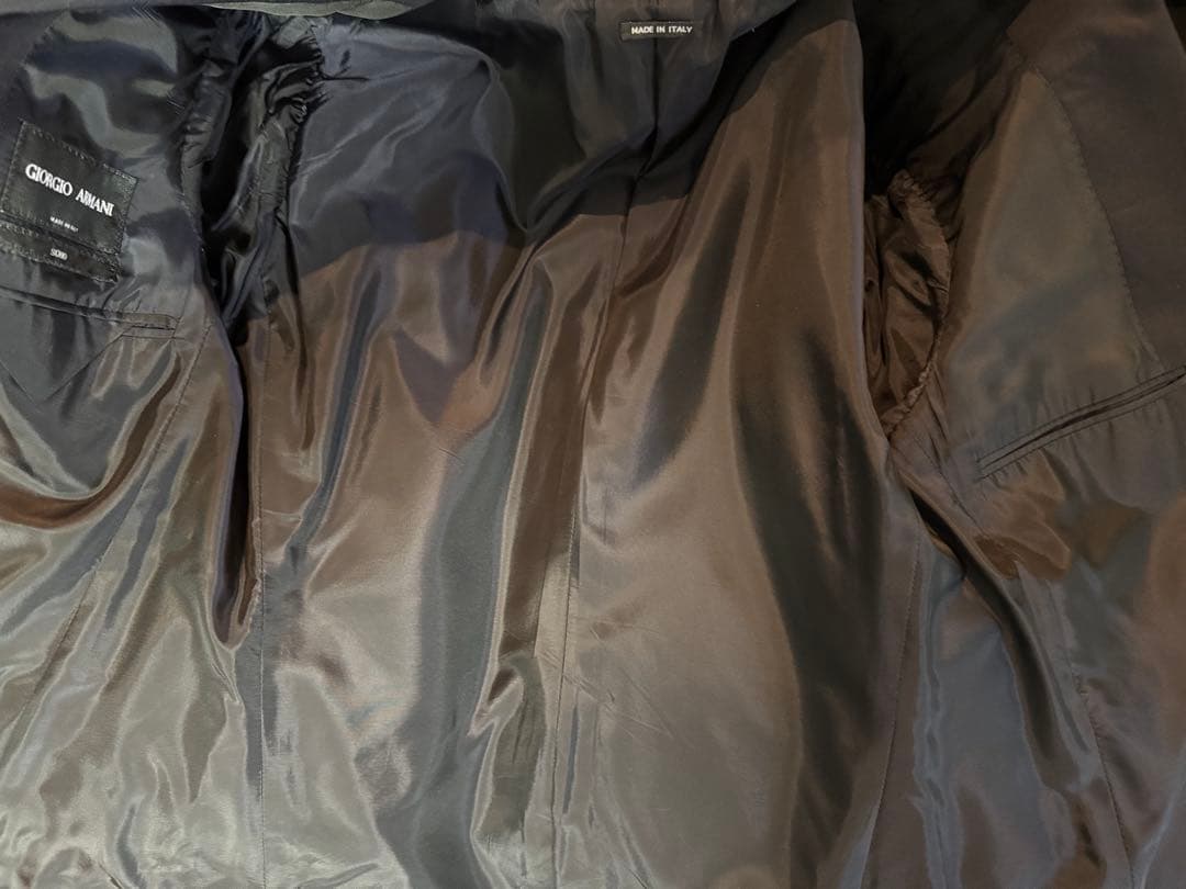 美品！ジョルジオアルマーニSOHO ライン濃紺 無地48