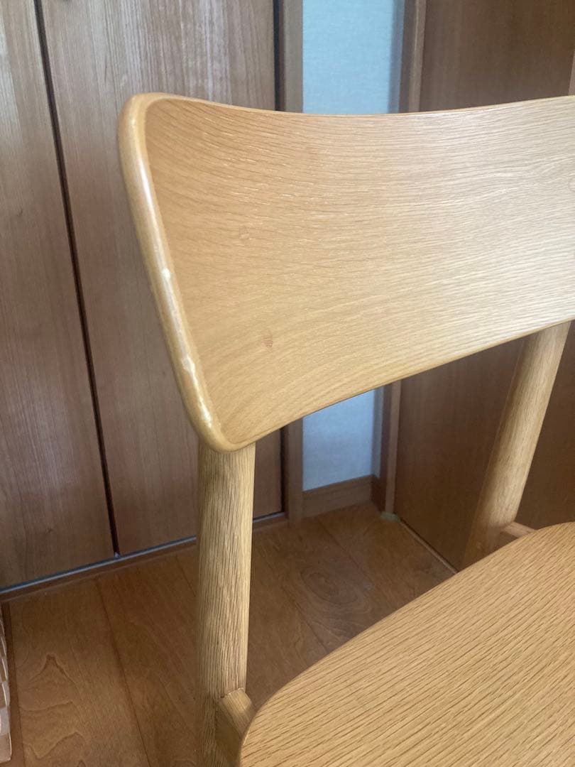 無印良品　ラウンドチェア オーク材