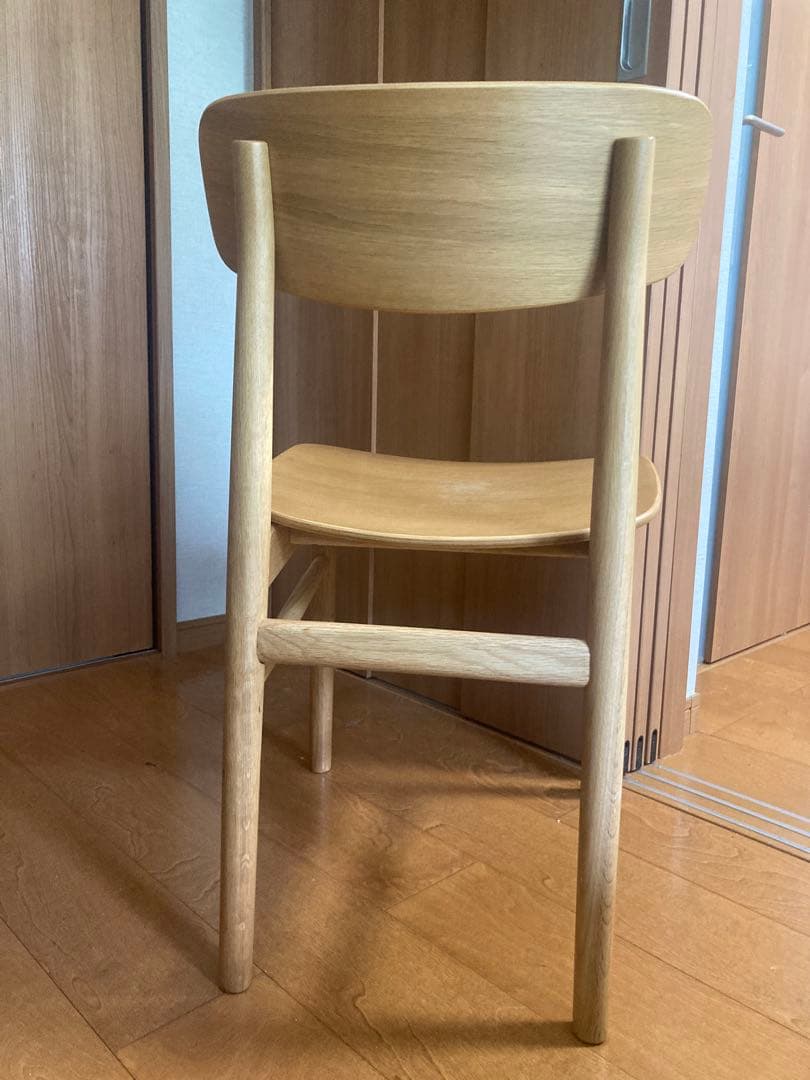 無印良品　ラウンドチェア オーク材