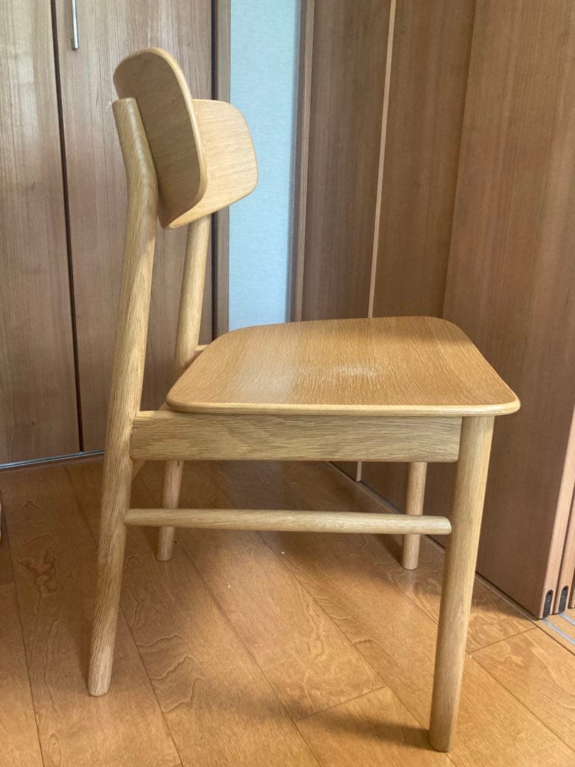 無印良品　ラウンドチェア オーク材