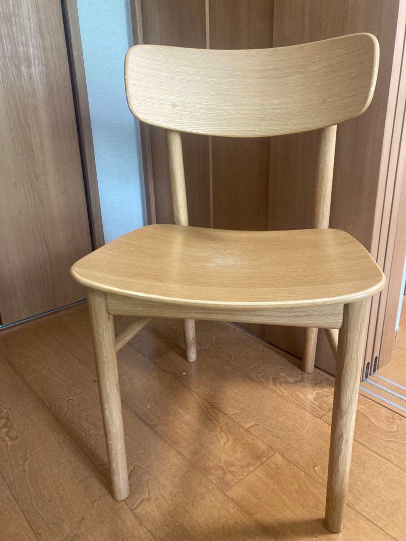 無印良品　ラウンドチェア オーク材