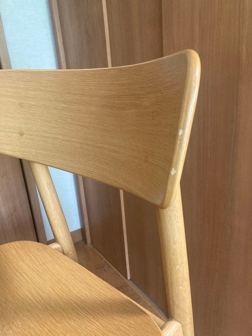 無印良品　ラウンドチェア オーク材