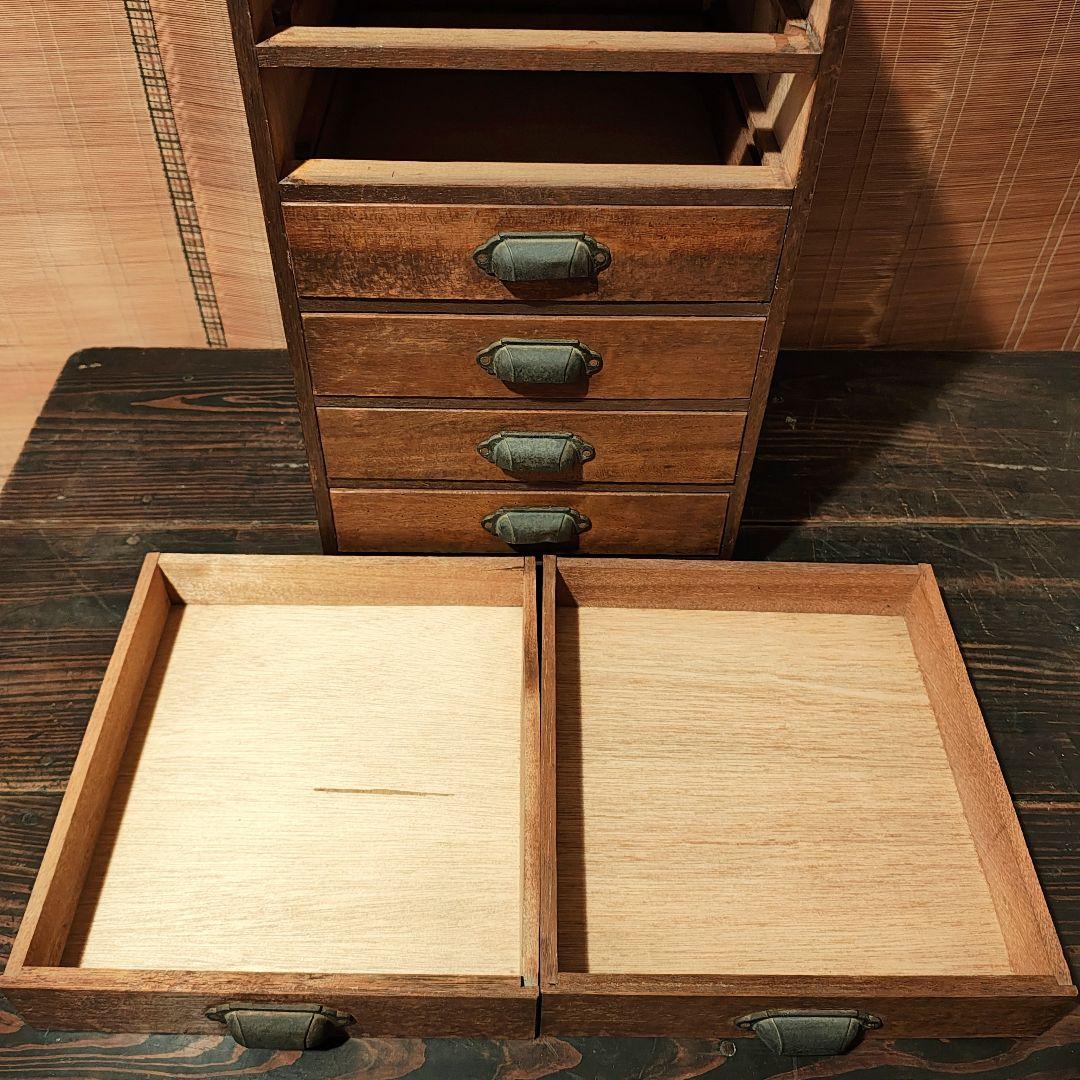 小引き出し6杯　小抽斗　昭和レトロ　木箱　古家具