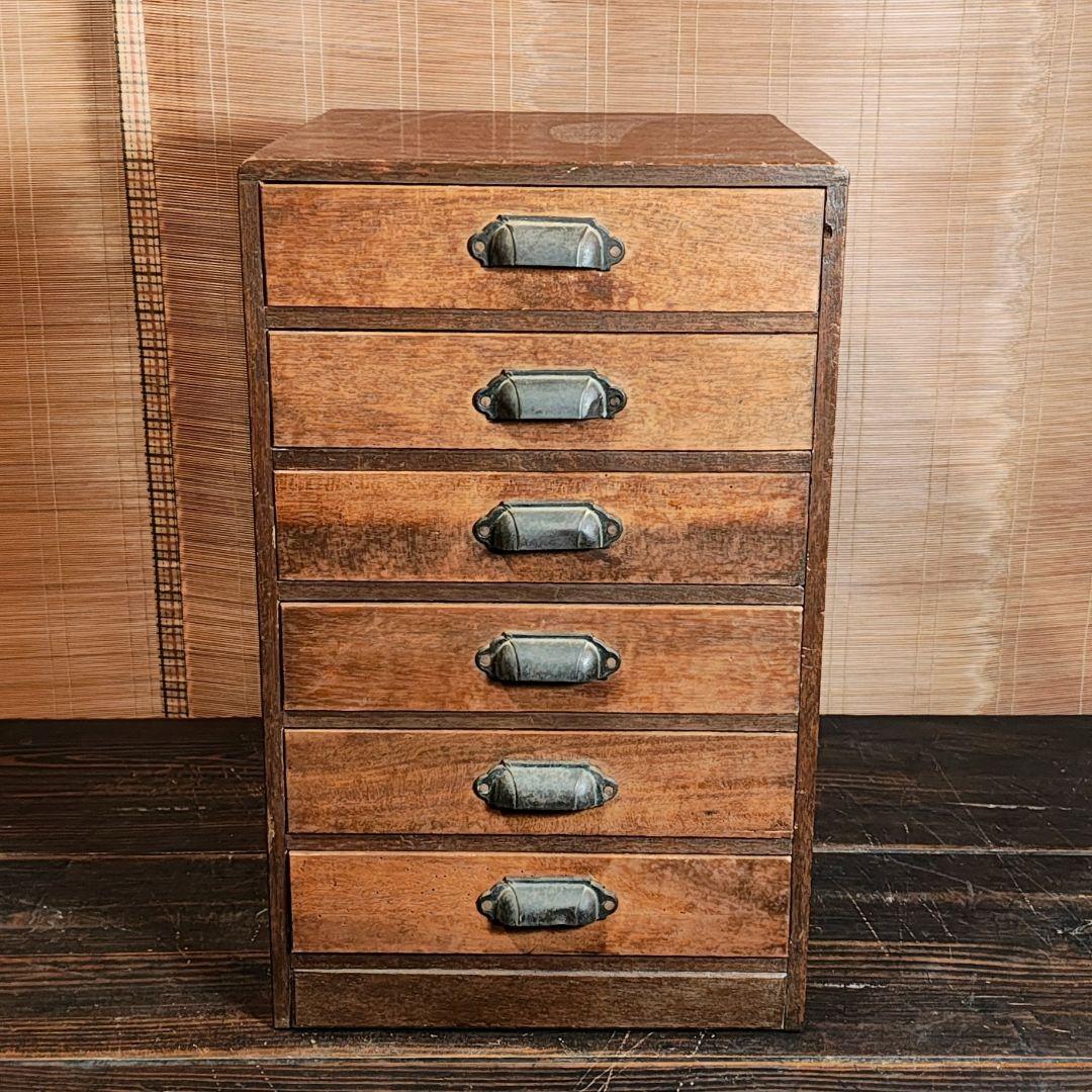 小引き出し6杯　小抽斗　昭和レトロ　木箱　古家具