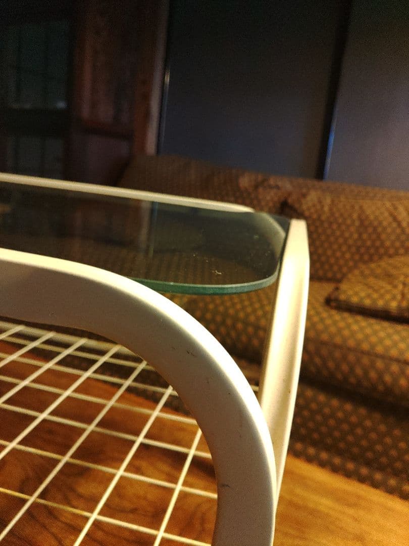 希少　ガラステーブル　コーヒーテーブル　レトロポップ　ポストモダン　アイアン