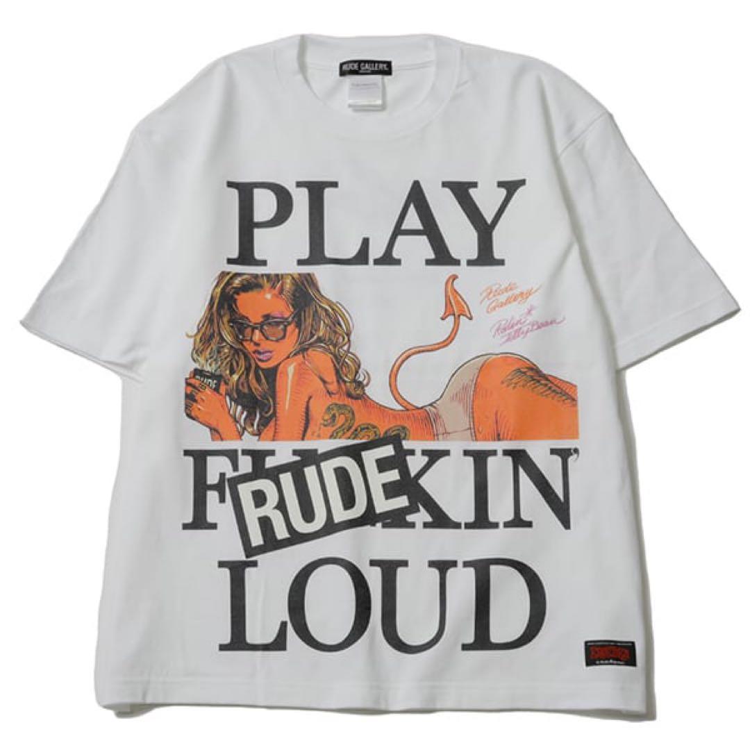 ロッキンジェリービーン rude gallery SS TEE L 白 国内正規