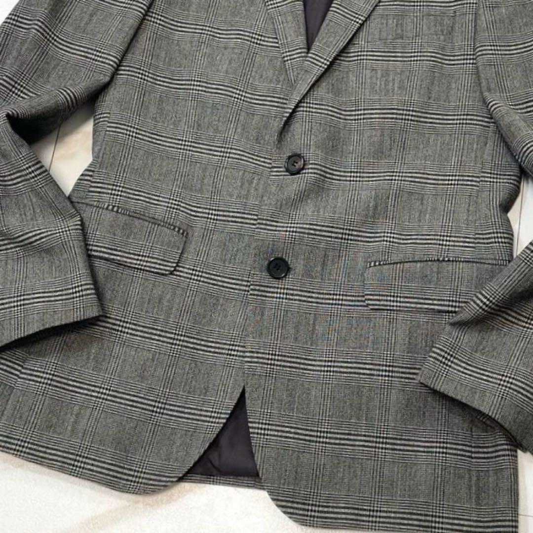 ヒューゴボス スーツ セットアップ ストレッチ グレンチェック ウール グレー