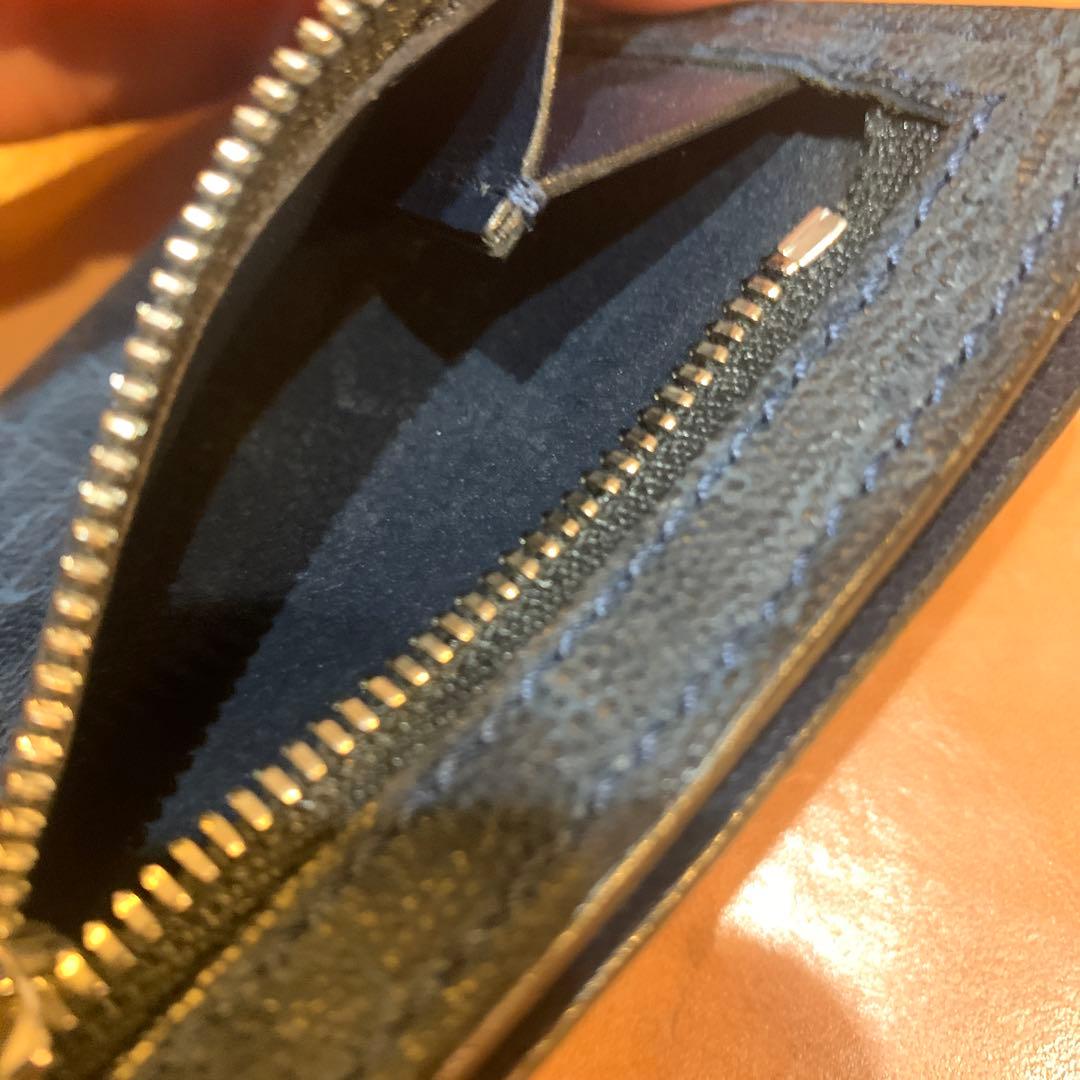 ワイルドスワンズ　ネイビー レザー マネークリップ