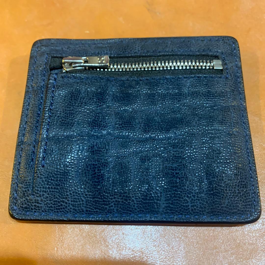 ワイルドスワンズ　ネイビー レザー マネークリップ