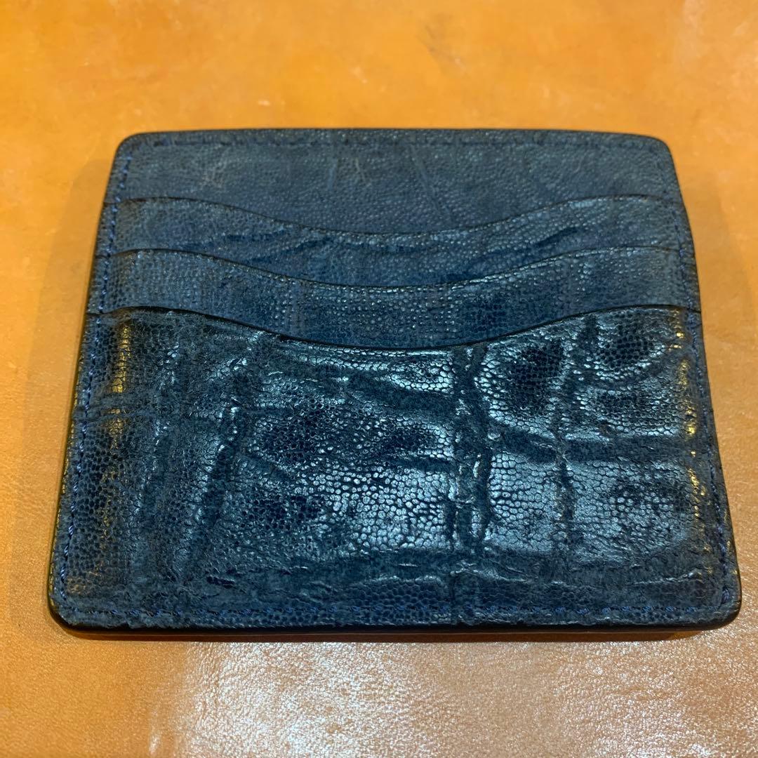 ワイルドスワンズ　ネイビー レザー マネークリップ