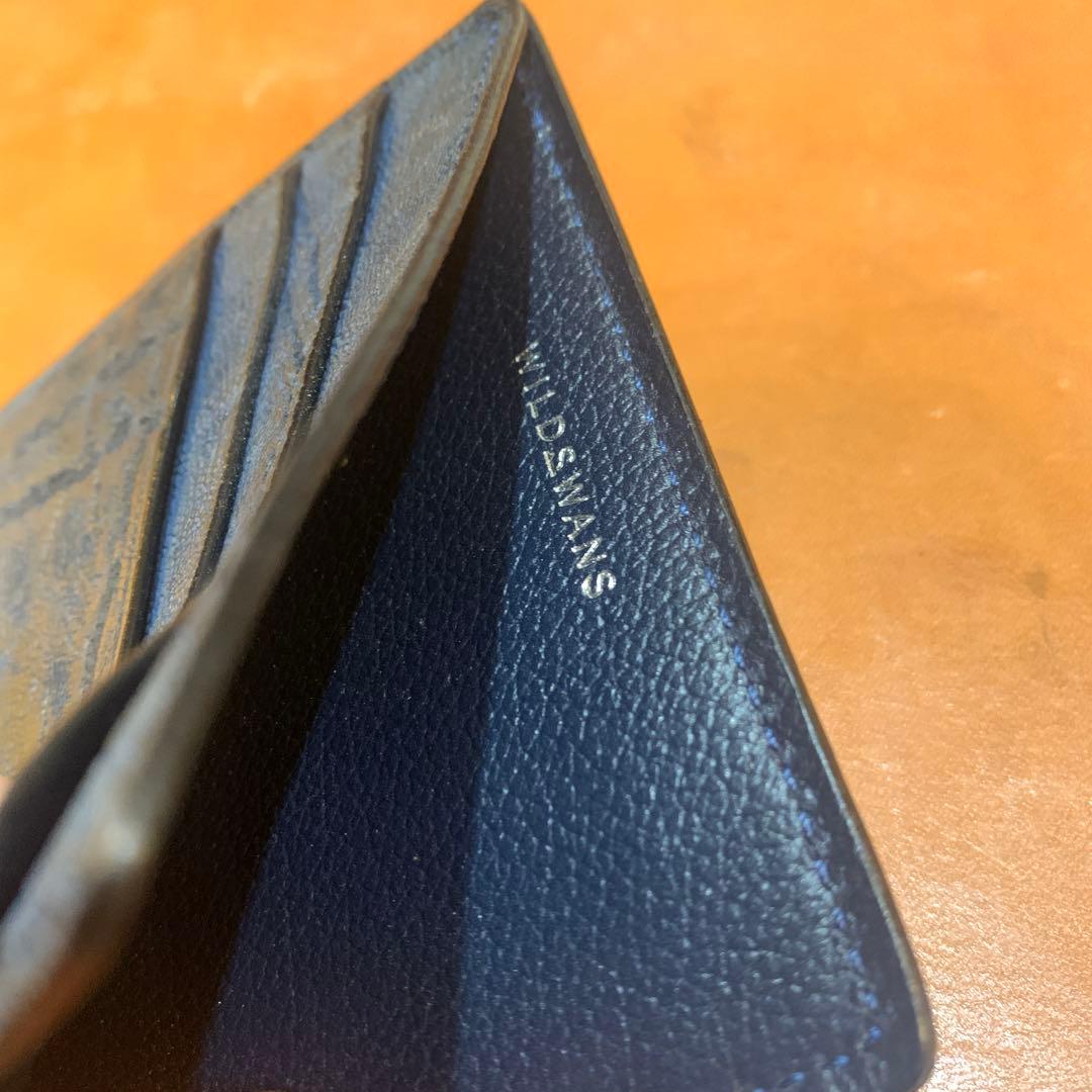 ワイルドスワンズ　ネイビー レザー マネークリップ