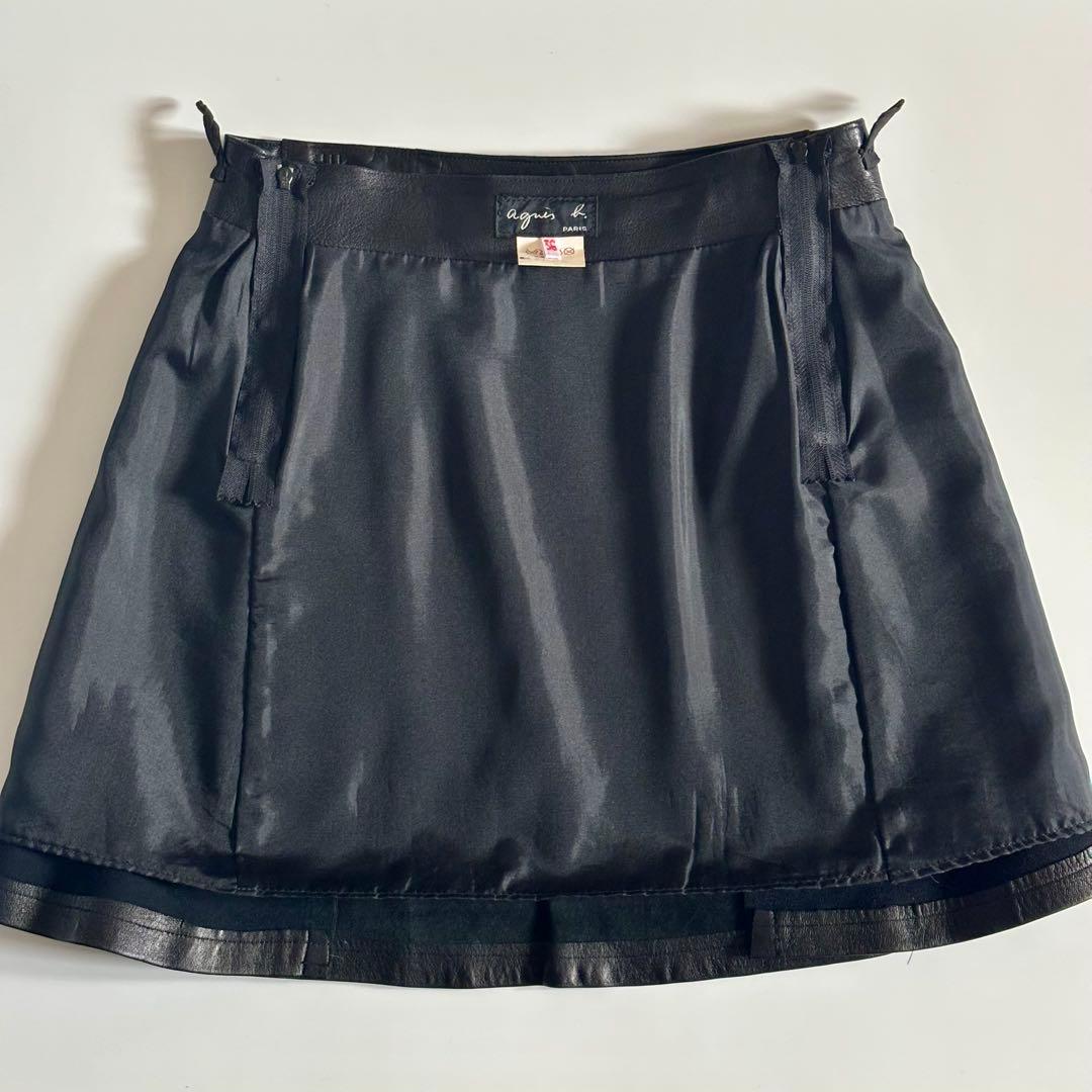 OLD アニエスべー/フランス製ラムレザー　ミニスカート