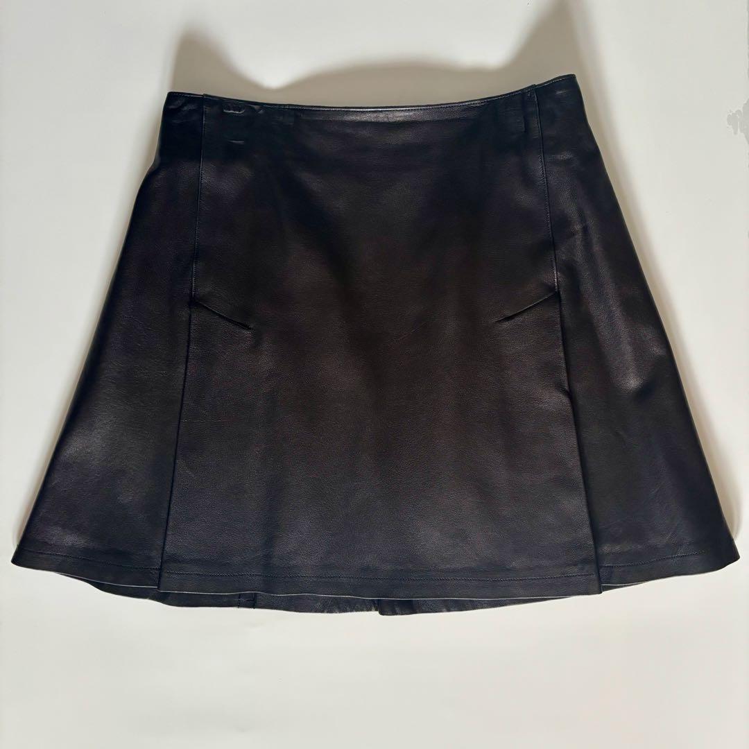 OLD アニエスべー/フランス製ラムレザー　ミニスカート