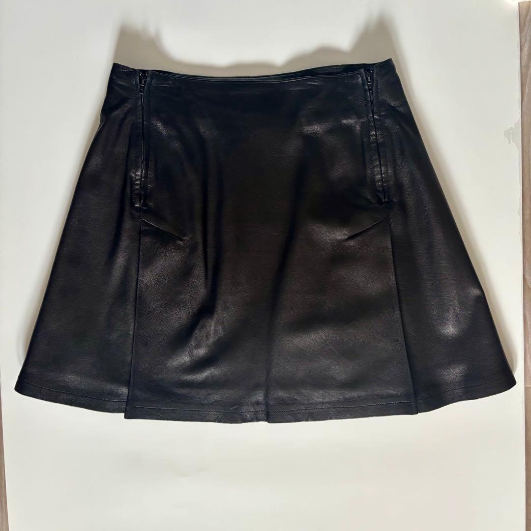 OLD アニエスべー/フランス製ラムレザー　ミニスカート