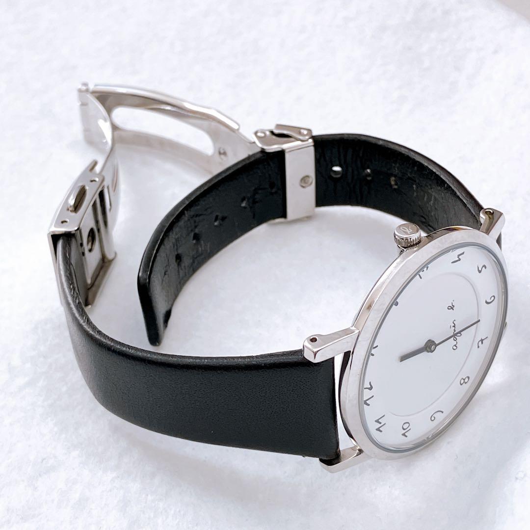 agns b.アニエスベー　腕時計マルチェラ　レディース　美品　黒レザーベルト