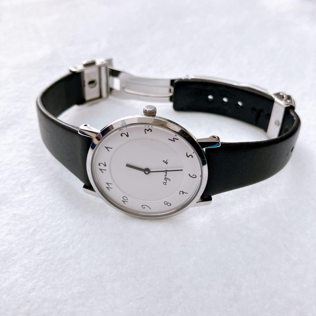 agns b.アニエスベー　腕時計マルチェラ　レディース　美品　黒レザーベルト