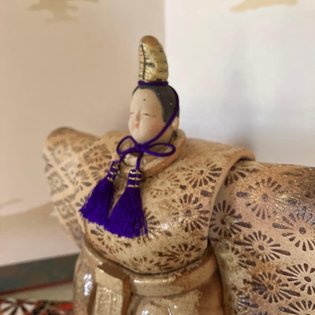 お雛様　雛人形　立ち雛　ひな祭り　お祝い　めでたい　陶人形　置物　型染め手作り