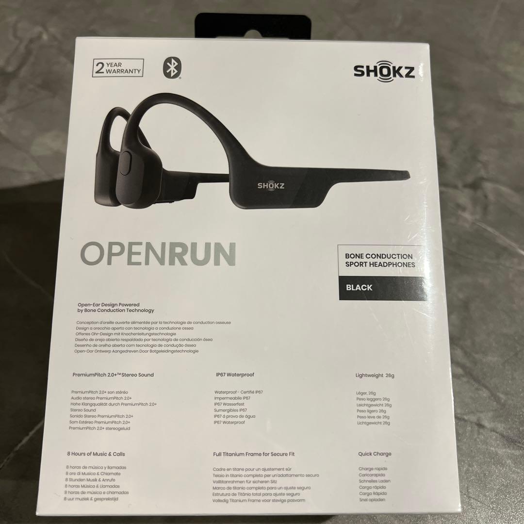 SHOKZ OpenRun 骨伝導イヤホン ブラック