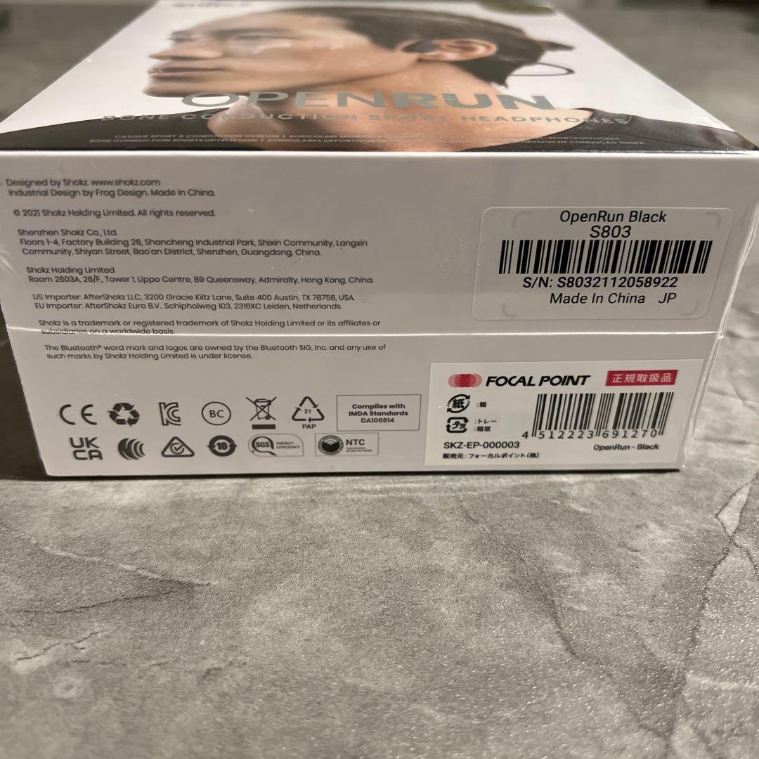 SHOKZ OpenRun 骨伝導イヤホン ブラック