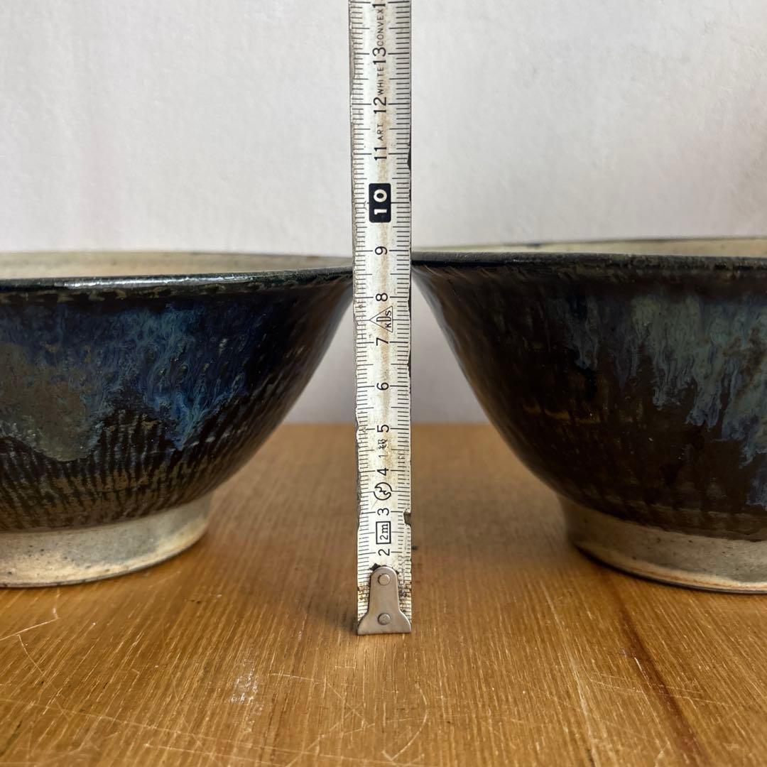 やちむん　沖縄　北窯　宮城正享　陶器　マカイ　丼　椀　トビカンナ　2枚　松田共司