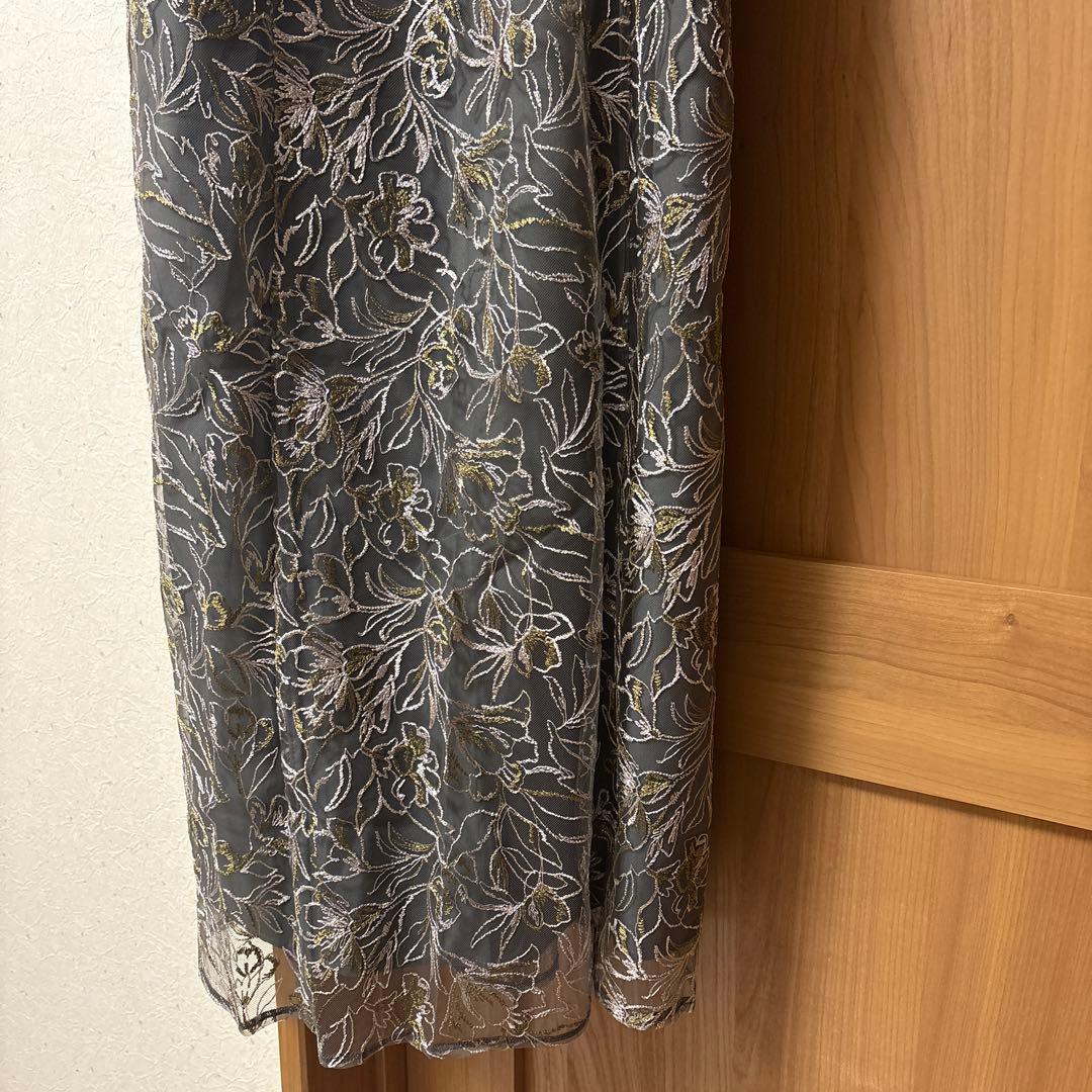 刺繍レースレイヤードドレス niana etoll