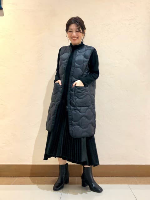 新品 ユニクロ×セオリー ウルトラライトダウンロングベスト 黒 S ブラック